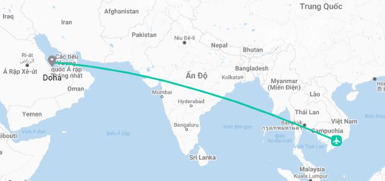 Múi giờ Qatar và Việt Nam