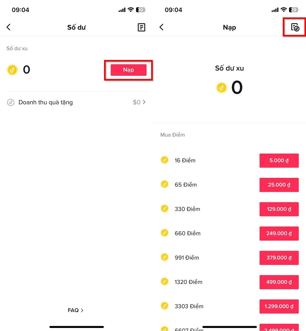 Nạp xu tiktok bằng thẻ điện thoại